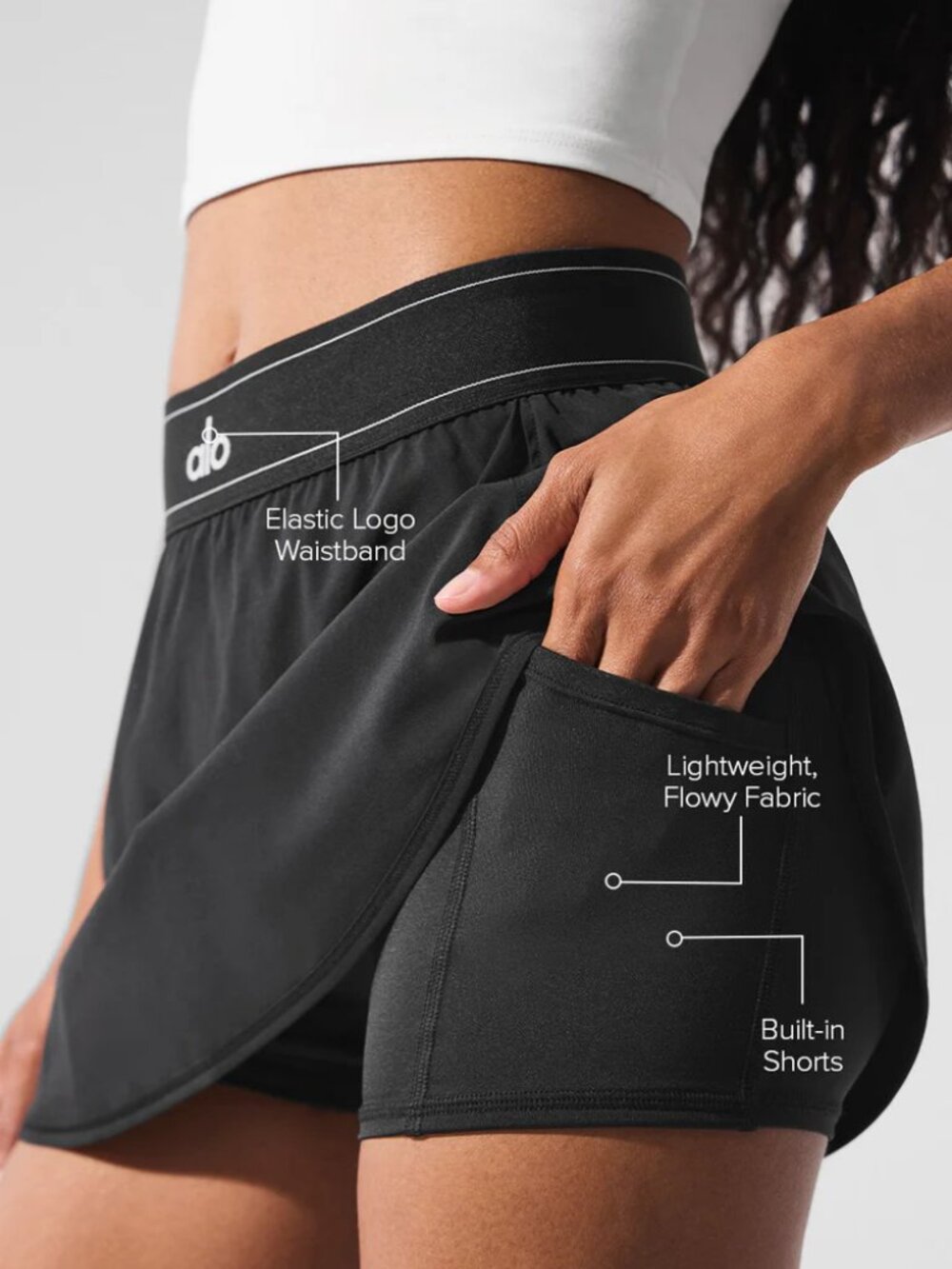 ALO Yoga Black Tennis Skirt Athleisure Favorite😍Activewear Pilates Running🎄NWT - Picture 8 of 8